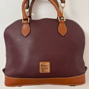 Dooney & Bourke Brown/ Maroon Satchel Classic Design